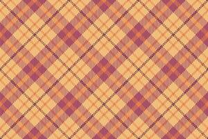 Collection seamless pattern plaid, printout textile check fabric. Scenery tartan background texture in orange and red colors. vector
