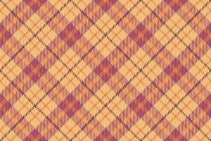 Collection seamless pattern plaid, printout textile check fabric. Scenery tartan background texture in orange and red colors. vector