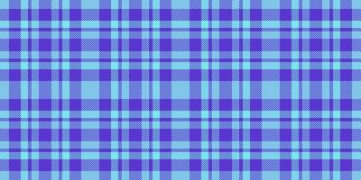 Marketing check fabric seamless, 1970s pattern background. Revival texture tartan textile plaid in cyan and indigo colors. vector