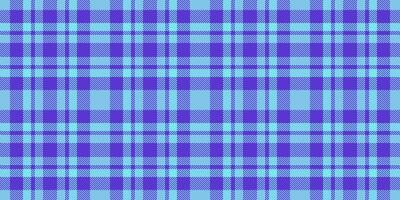 Marketing check fabric seamless, 1970s pattern background. Revival texture tartan textile plaid in cyan and indigo colors. vector