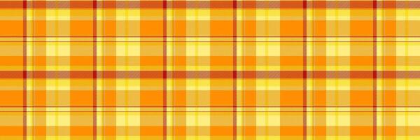 Package textile background plaid, satin texture fabric seamless. Repeating tartan pattern check in dark orange and yellow colors. vector