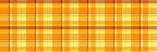 Package textile background plaid, satin texture fabric seamless. Repeating tartan pattern check in dark orange and yellow colors. vector