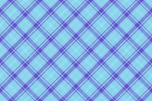Sketch check seamless textile, symmetry fabric texture tartan. Printout background plaid pattern in cyan and indigo colors. vector