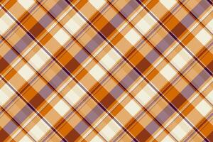 Tee pattern plaid , new textile background tartan. Blanket seamless fabric texture check in orange and pastel colors. vector