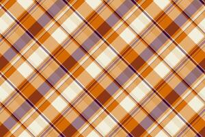 Tee pattern plaid , new textile background tartan. Blanket seamless fabric texture check in orange and pastel colors. vector