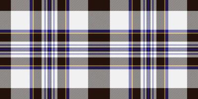 Mosaic textile check plaid, vivid seamless tartan pattern. Thin texture fabric background in white and black colors. vector