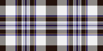 Mosaic textile check plaid, vivid seamless tartan pattern. Thin texture fabric background in white and black colors. vector