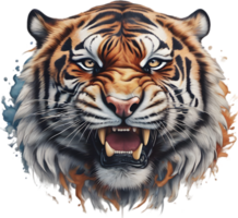 Close-up painting of a tiger. Ai Generate png