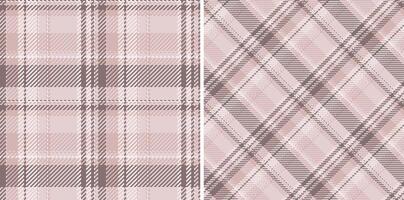 Texture pattern textile of check seamless fabric with a tartan plaid background. Set in skin colors in stylish wrapping options for gifts. vector