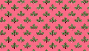 Hand drawn floral pattern design. Simple ornament with plant and leaf. vector