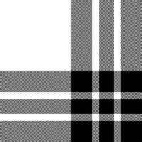 Plaid check pattern in black and white. Seamless fabric texture. Tartan textile print. vector