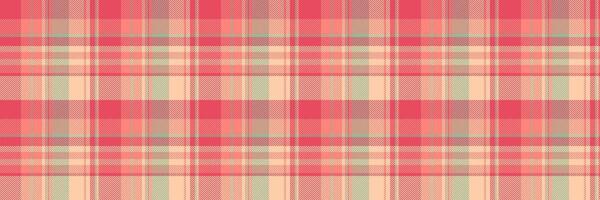 T-shirt seamless textile texture, royal check background fabric. Fibre pattern tartan plaid in red and orange colors. vector