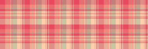 T-shirt seamless textile texture, royal check background fabric. Fibre pattern tartan plaid in red and orange colors. vector