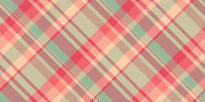 Party texture fabric pattern, sketching tartan check. Fashion background plaid seamless textile in red and pastel colors. vector