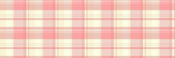 Creativity textile fabric texture, seventies check plaid background. Sale tartan pattern seamless in red and light yellow colors. vector