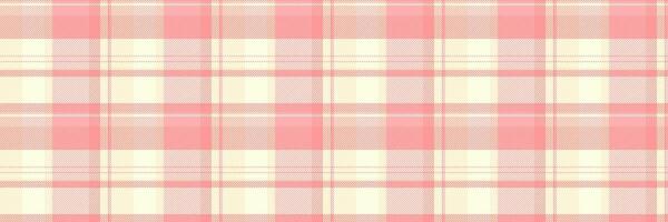 Creativity textile fabric texture, seventies check plaid background. Sale tartan pattern seamless in red and light yellow colors. vector