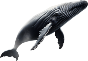 Close-up painting of a whale. Ai-Generated png