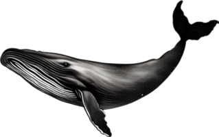 Close-up painting of a whale. Ai-Generated png