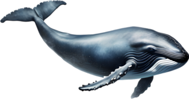 detailopname schilderij van een walvis. ai-gegenereerd png