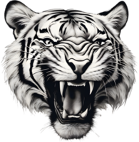 Close-up painting of a tiger. Ai Generate png