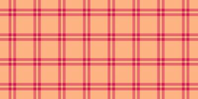 Various pattern plaid, funky check tartan fabric. Length texture seamless textile background in red and orange colors. vector