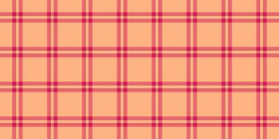 Various pattern plaid, funky check tartan fabric. Length texture seamless textile background in red and orange colors. vector