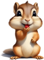 Watercolor painting of a cute chipmunk. Ai Generate png