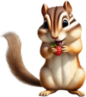 Watercolor painting of a cute chipmunk. Ai Generate png