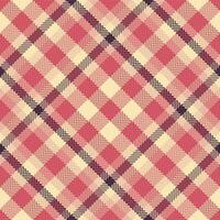Plaid fabric texture of seamless pattern with a tartan textile check background. vector