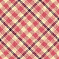 Plaid fabric texture of seamless pattern with a tartan textile check background. vector