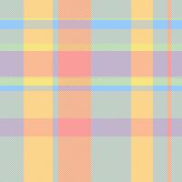 Bedding fabric texture plaid, pano pattern background tartan. Garment seamless textile check in amber and cyan colors. vector