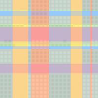 Bedding fabric texture plaid, pano pattern background tartan. Garment seamless textile check in amber and cyan colors. vector