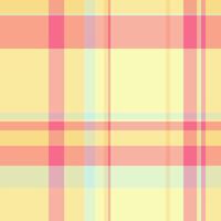 Repetitive textile check pattern, trim background texture plaid. Close-up seamless fabric tartan in light and red colors. vector