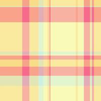 Repetitive textile check pattern, trim background texture plaid. Close-up seamless fabric tartan in light and red colors. vector