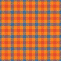 Marketing pattern check , dining room background seamless plaid. Birthday card tartan textile fabric texture in vivid tangerine and cyan colors. vector