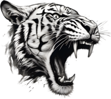 Close-up painting of a tiger. Ai Generate png