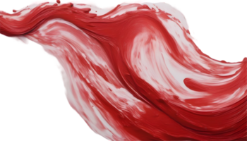 Red wave oil painting using brush technique. Ai-Generated png