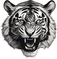 Nahansicht Gemälde von ein Tiger. ai generieren png