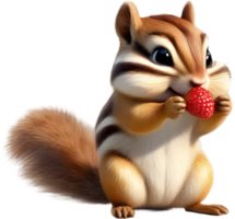 Watercolor painting of a cute chipmunk. Ai Generate png