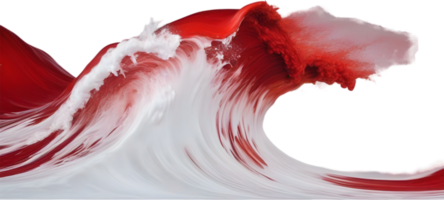 Red wave oil painting using brush technique. Ai-Generated png