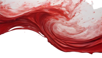 Red wave oil painting using brush technique. Ai-Generated png