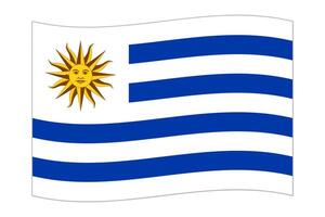 ondulación bandera de el país Uruguay. ilustración. vector