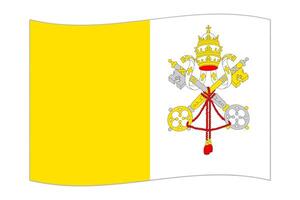 Waving flag of the country Vatican City. illustration. vector