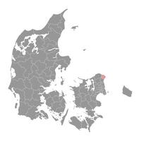 Helsingor Municipality map, administrative division of Denmark. illustration. vector