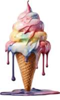 Picture of delicious-looking melted ice cream. AI-Generated png