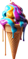 Picture of delicious-looking melted ice cream. AI-Generated png