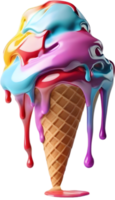 Picture of delicious-looking melted ice cream. AI-Generated png