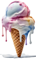 Picture of delicious-looking melted ice cream. AI-Generated png