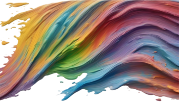 Rainbow wave oil painting using brush technique. Ai-Generated png