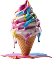 Picture of delicious-looking melted ice cream. AI-Generated png